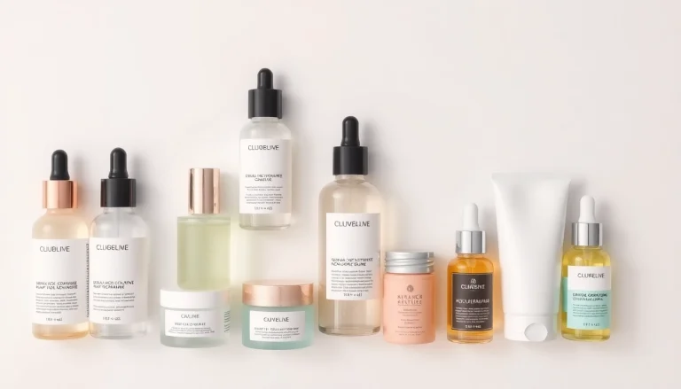 Bästa hudvårdsprodukterna visas elegant mot en minimalistisk bakgrund som visar hudvård av hög kvalitet.