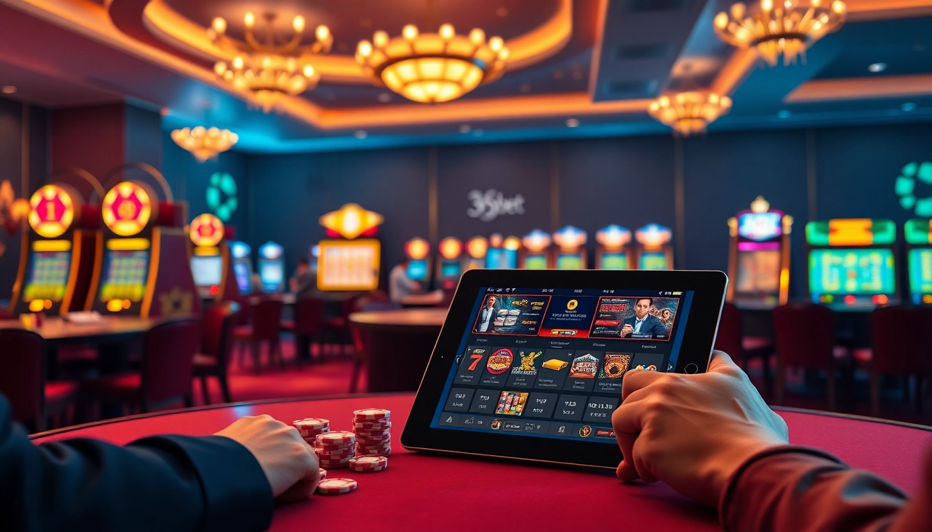 Players enjoying a thrilling game night at 136bet's luxurious online casino.