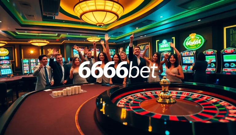 Experience excitement at 6666bet's luxurious casino atmosphere featuring thrilling games and joyful players.
