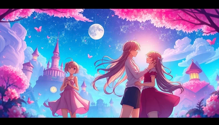 Engaging animated scene with playful characters reflecting anime sex themes, vibrant colors, and whimsical fantasy.