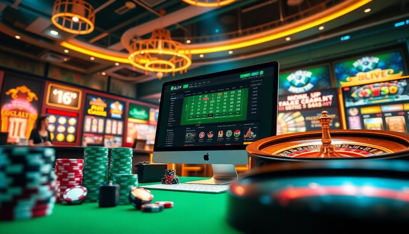 Experience the excitement of online gaming at 8Live with vibrant casino visuals and interactive elements.