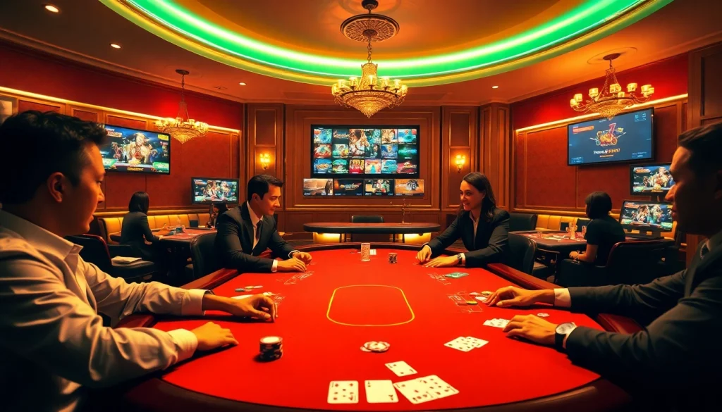 Exciting gameplay at the meilleur casino en ligne français, featuring poker chips and online gaming screens