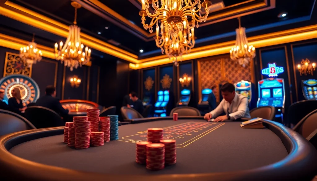 Experience the excitement of Nhà cái S8 with an elegant poker game atmosphere, showcasing luxury and engagement.