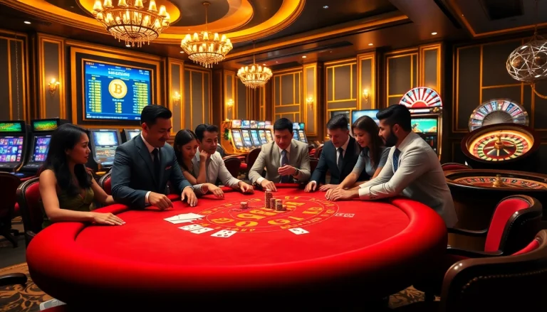 Players celebrating wins in Bitcoin casinos during an exciting blackjack game.