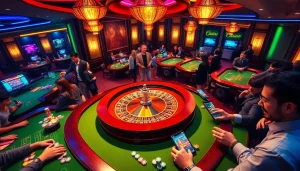 Experience the thrill of RR88 with vibrant casino gaming scenes and exciting gameplay.