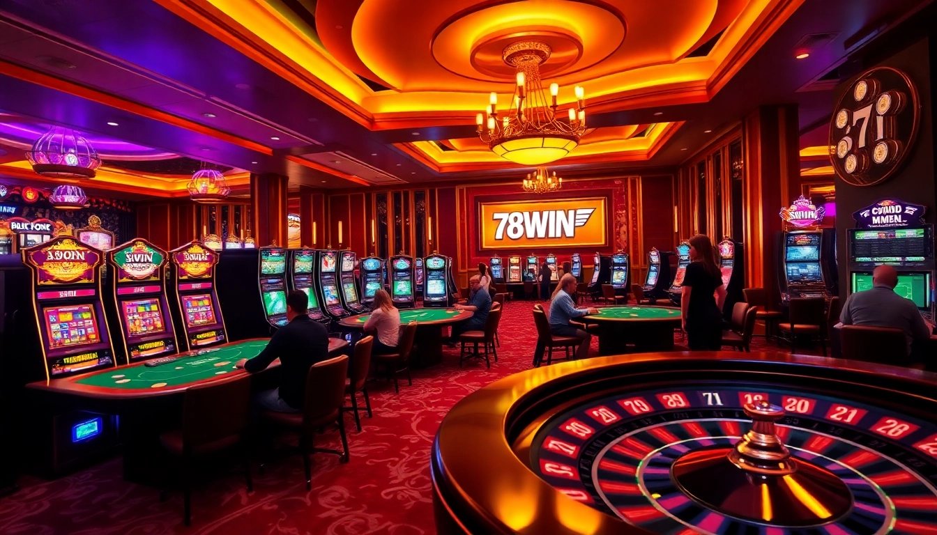 Experience excitement at 78WIN with vibrant casino gaming, including poker, roulette, and slots.