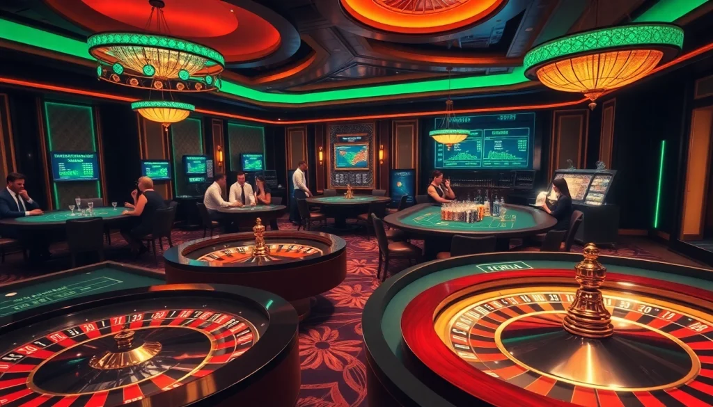 Experience the thrill of Bitcoin casinos with vibrant tables and exciting gameplay.