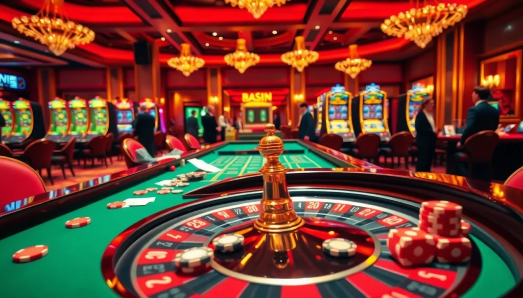 Enjoy an exciting casino en ligne argent réel experience with vibrant gaming tables and slot machines.