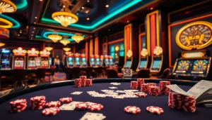 Experience the excitement of gambling with S8-themed poker chips and luxurious casino tables.