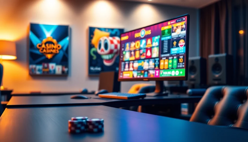 Jouer au meilleur casino en ligne avec une configuration de jeu moderne et élégante.