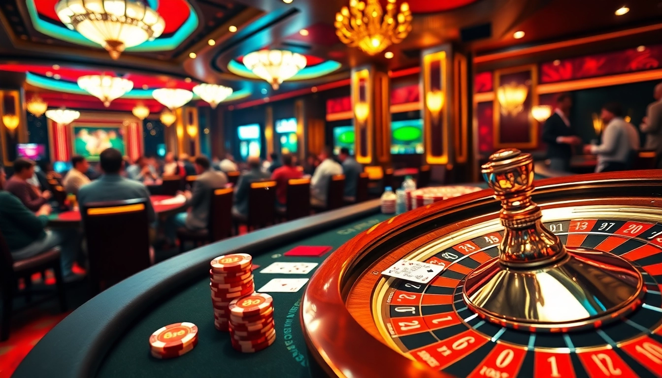 Experience thrilling high-stakes action at Lu88 with players betting at a luxurious casino table.