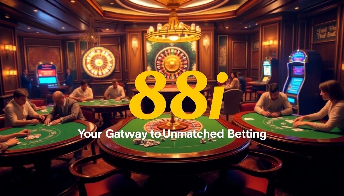 Exciting casino table scene showcasing the 88i logo amidst chips and cards.