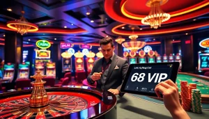 Experience thrilling gameplay with Link Vào Nhà Cái 68VIP at an upscale casino.