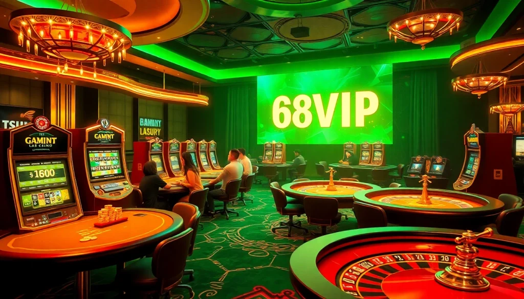 Experience the thrill of winning with Link Vào Nhà Cái 68VIP in a vibrant casino setting.