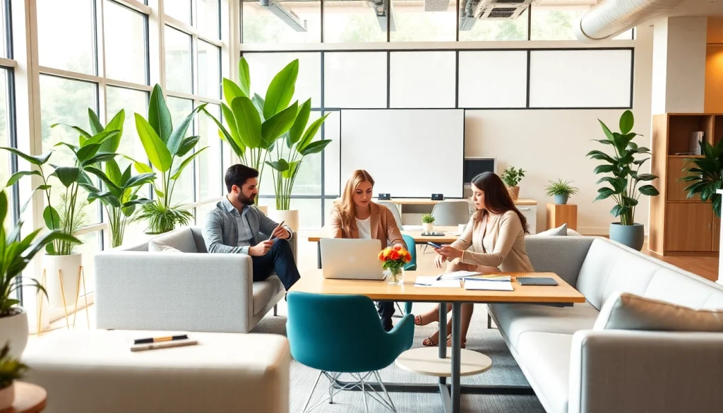 Agence de branding en pleine collaboration créative dans un environnement professionnel lumineux.