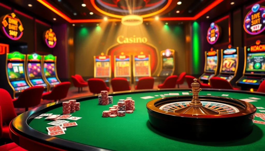 Experience the thrill of the casino on trang chủ KBBET with vibrant cards and modern gaming elements.