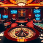 A dynamic scene of a casino with players at tables, illustrating the essence of 包网 and thrilling gambling experiences.