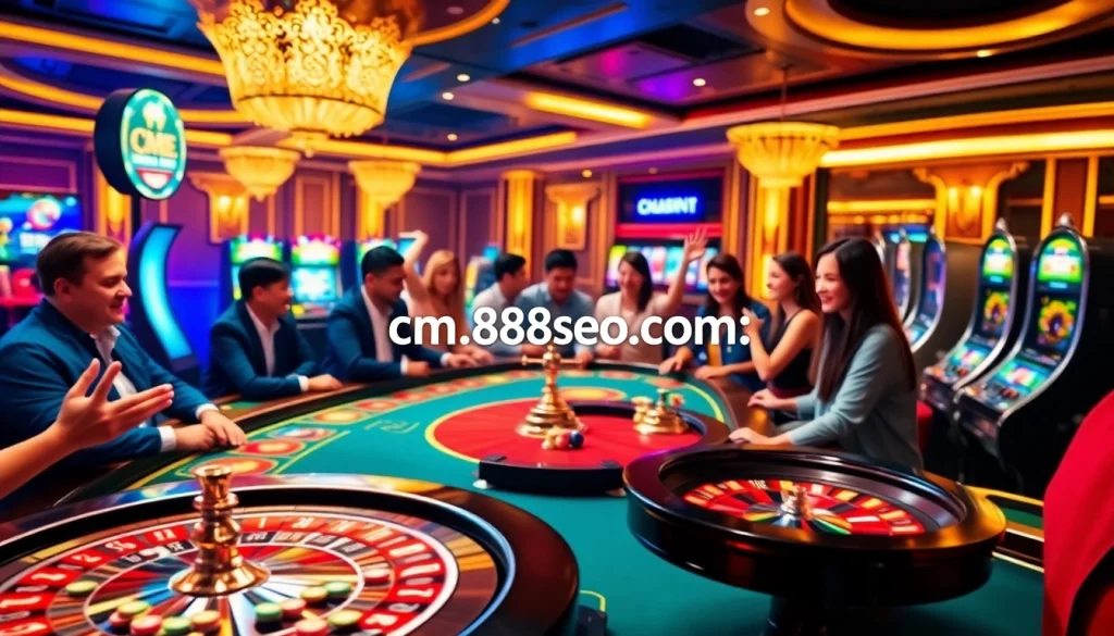 Engage with thrilling casino games at https://cm88seo.com/ featuring vibrant tables and excited players.