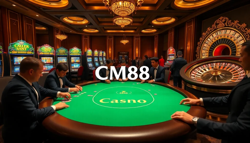 Experience thrilling gameplay at CM88 casino with high-stakes poker and vibrant ambiance.